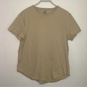 H&M Tan-Colored Size L T-Shirt, Long-Fit Style